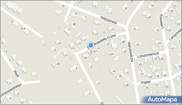 Ostrołęka, Skłodowskiej-Curie Marii, 8, mapa Ostrołęka