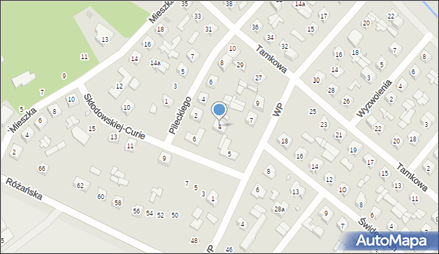 Ostrów Mazowiecka, Skłodowskiej-Curie Marii, 4, mapa Ostrów Mazowiecka