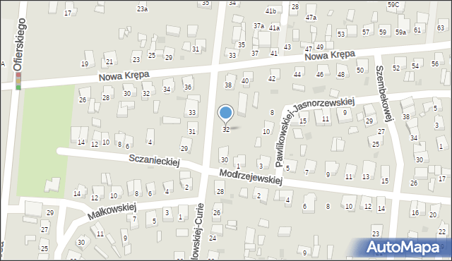 Ostrów Wielkopolski, Skłodowskiej-Curie Marii, 32, mapa Ostrów Wielkopolski