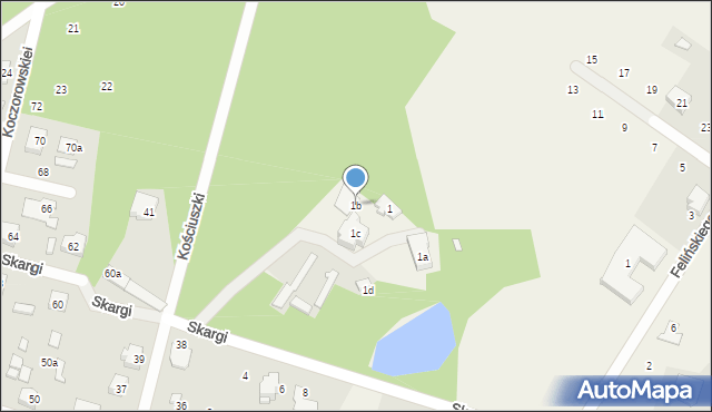 Ostrówek, Skargi Piotra, ks., 1b, mapa Ostrówek