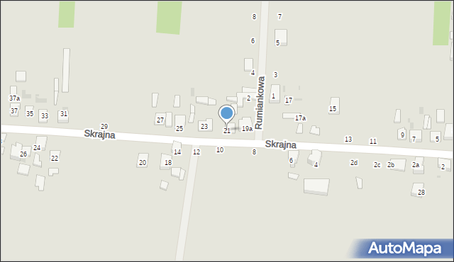 Ozorków, Skrajna, 21, mapa Ozorków