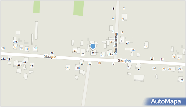 Ozorków, Skrajna, 23, mapa Ozorków