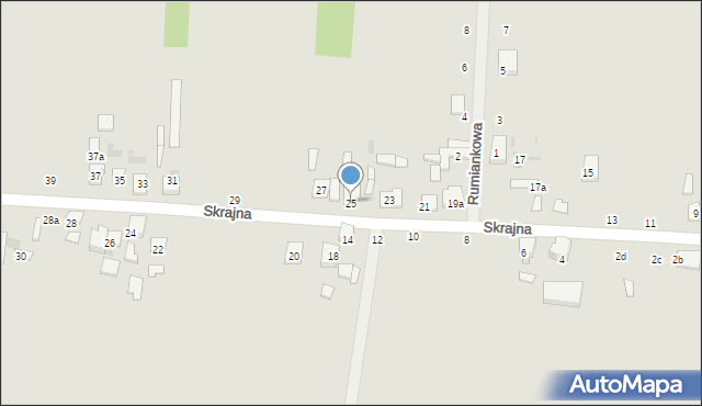 Ozorków, Skrajna, 25, mapa Ozorków