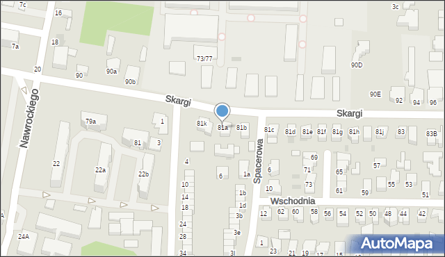 Pabianice, Skargi Piotra, ks., 81a, mapa Pabianic