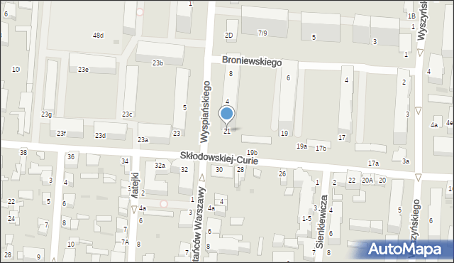 Pabianice, Skłodowskiej-Curie Marii, 21, mapa Pabianic