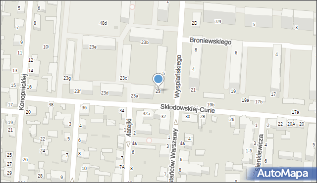 Pabianice, Skłodowskiej-Curie Marii, 23, mapa Pabianic