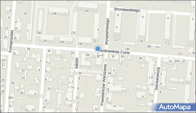 Pabianice, Skłodowskiej-Curie Marii, 32, mapa Pabianic