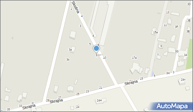 Pabianice, Skośna, 7, mapa Pabianic
