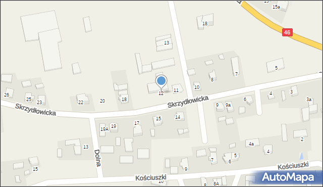 Pawonków, Skrzydłowicka, 12, mapa Pawonków