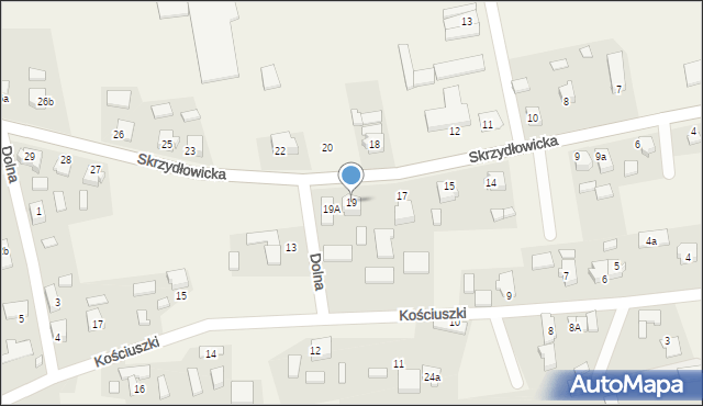 Pawonków, Skrzydłowicka, 19, mapa Pawonków