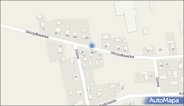 Pawonków, Skrzydłowicka, 28, mapa Pawonków