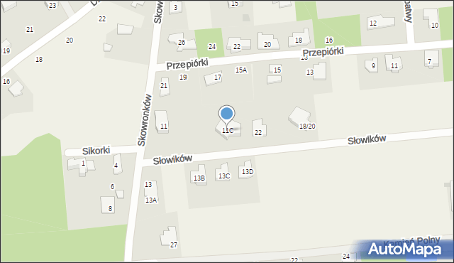 Pęcice Małe, Skowronków, 11C, mapa Pęcice Małe