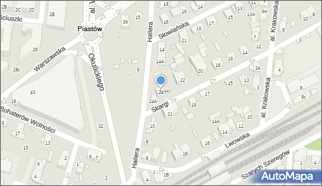 Piastów, Skargi Piotra, ks., 24, mapa Piastów
