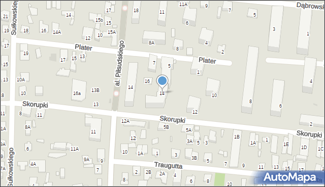 Piastów, Skorupki Ignacego Jana, ks., 14, mapa Piastów