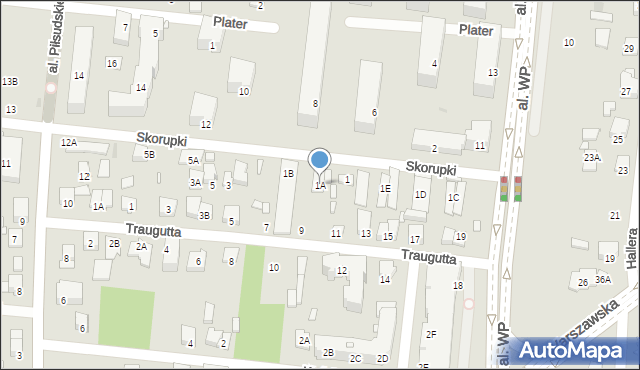 Piastów, Skorupki Ignacego Jana, ks., 1A, mapa Piastów