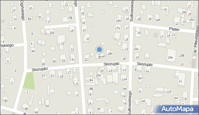 Piastów, Skorupki Ignacego Jana, ks., 20, mapa Piastów