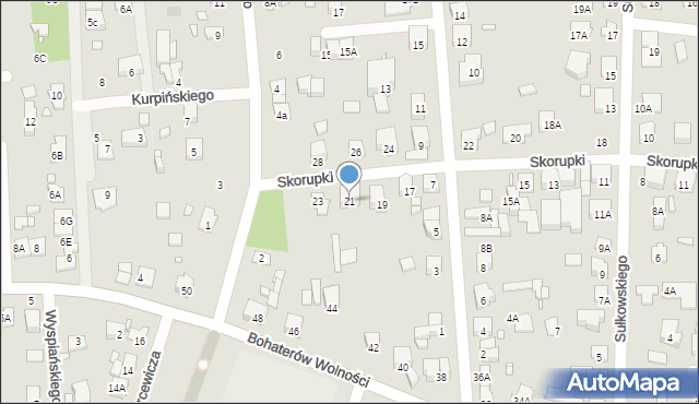 Piastów, Skorupki Ignacego Jana, ks., 21, mapa Piastów