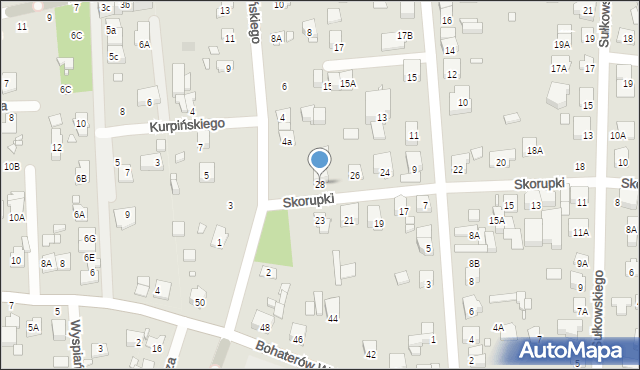 Piastów, Skorupki Ignacego Jana, ks., 28, mapa Piastów