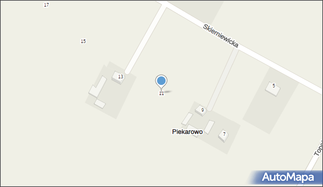 Piekarowo, Skierniewicka, 11, mapa Piekarowo