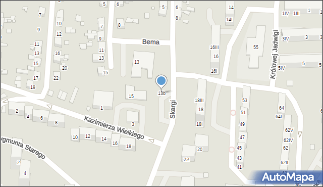 Piekary Śląskie, Skargi Piotra, ks., 13b, mapa Piekary Śląskie
