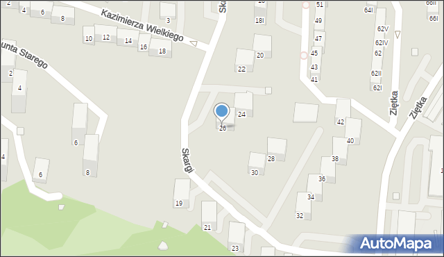 Piekary Śląskie, Skargi Piotra, ks., 26, mapa Piekary Śląskie