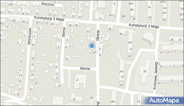 Piekary Śląskie, Skargi Piotra, ks., 7, mapa Piekary Śląskie