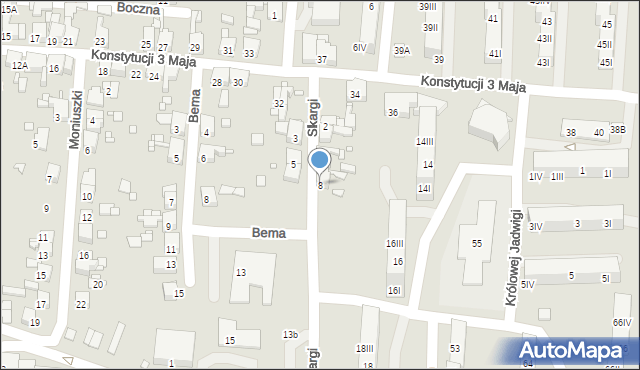 Piekary Śląskie, Skargi Piotra, ks., 8, mapa Piekary Śląskie