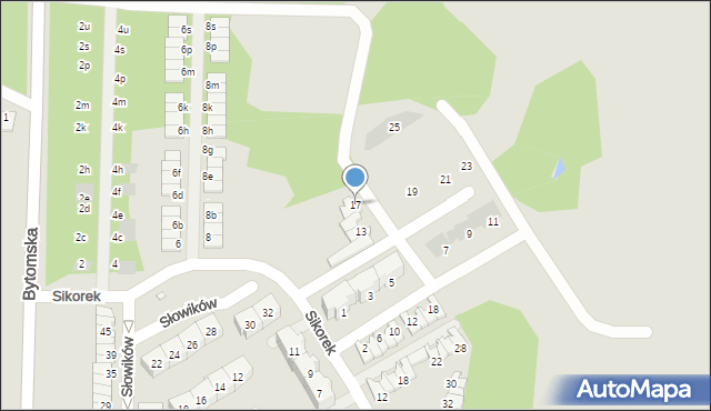 Piekary Śląskie, Skowronków, 17, mapa Piekary Śląskie