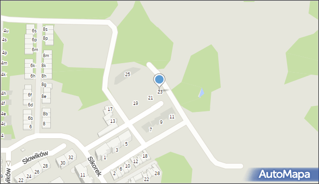 Piekary Śląskie, Skowronków, 23, mapa Piekary Śląskie