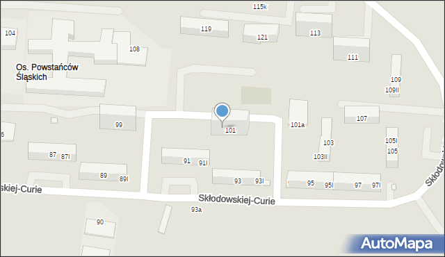 Piekary Śląskie, Skłodowskiej-Curie Marii, 101II, mapa Piekary Śląskie