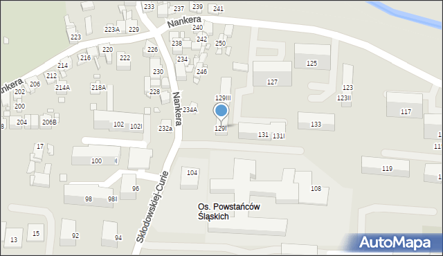Piekary Śląskie, Skłodowskiej-Curie Marii, 129I, mapa Piekary Śląskie