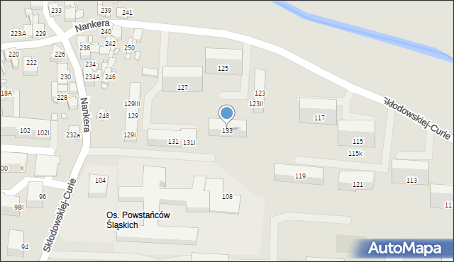 Piekary Śląskie, Skłodowskiej-Curie Marii, 133, mapa Piekary Śląskie