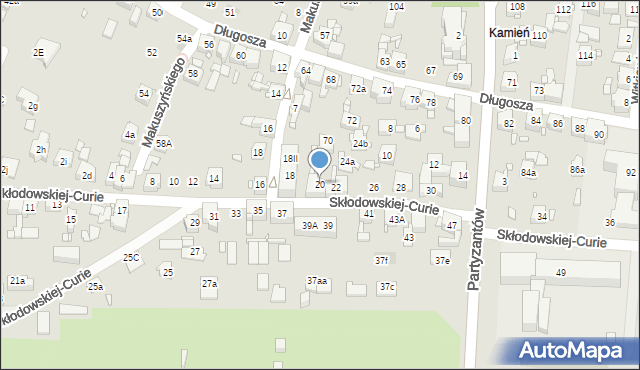 Piekary Śląskie, Skłodowskiej-Curie Marii, 20, mapa Piekary Śląskie