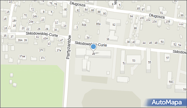Piekary Śląskie, Skłodowskiej-Curie Marii, 49, mapa Piekary Śląskie