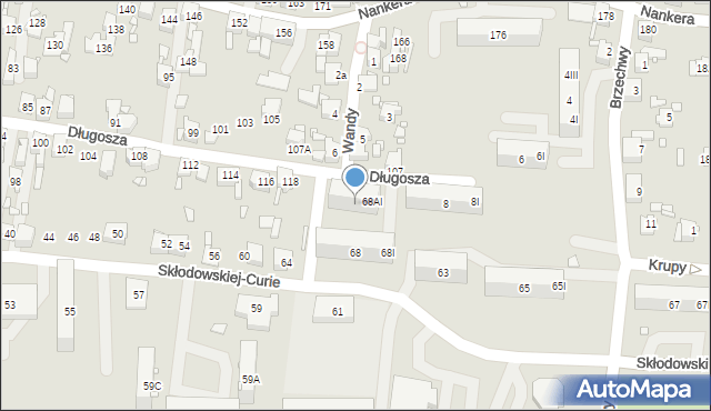 Piekary Śląskie, Skłodowskiej-Curie Marii, 68a, mapa Piekary Śląskie