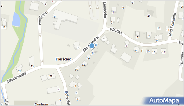 Pierściec, Skoczowska, 66, mapa Pierściec
