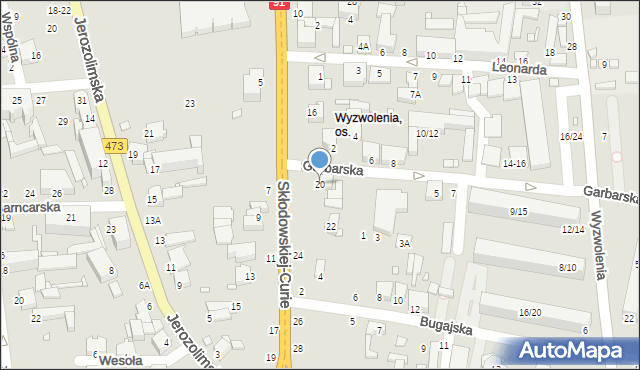 Piotrków Trybunalski, Skłodowskiej-Curie Marii, 20, mapa Piotrków Trybunalski