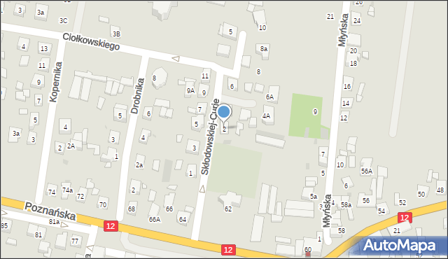 Pleszew, Skłodowskiej-Curie Marii, 2, mapa Pleszew