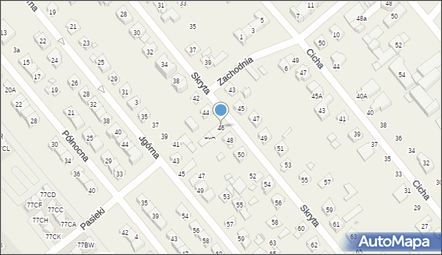 Plewiska, Skryta, 46, mapa Plewiska