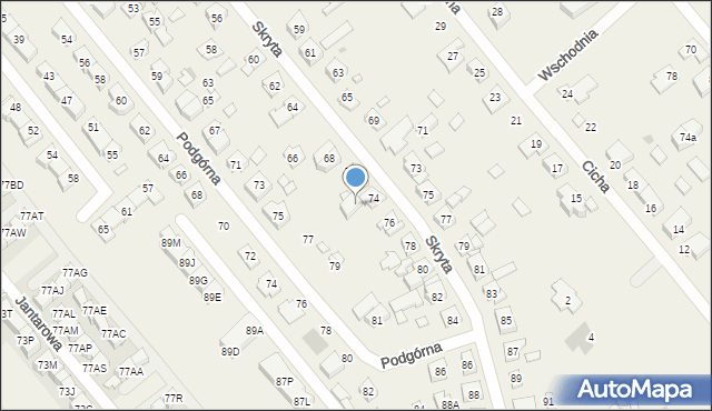 Plewiska, Skryta, 74a, mapa Plewiska