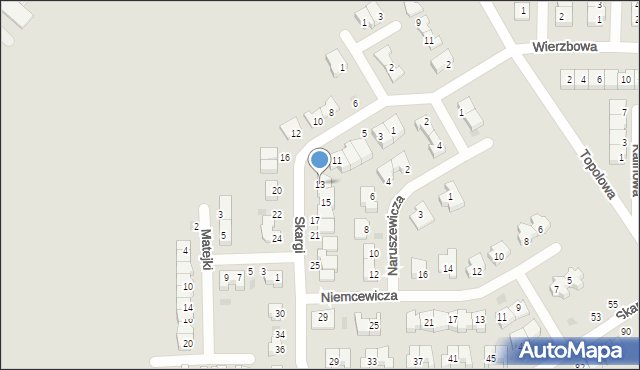 Polkowice, Skargi Piotra, ks., 13, mapa Polkowice