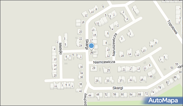 Polkowice, Skargi Piotra, ks., 25, mapa Polkowice