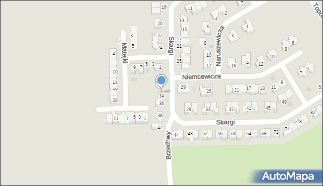 Polkowice, Skargi Piotra, ks., 32, mapa Polkowice