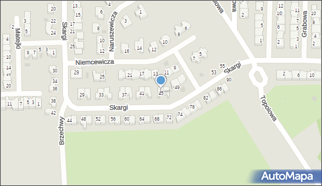 Polkowice, Skargi Piotra, ks., 45, mapa Polkowice