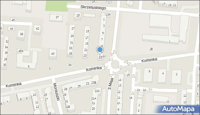 Polkowice, Skrzetuskiego, 13, mapa Polkowice