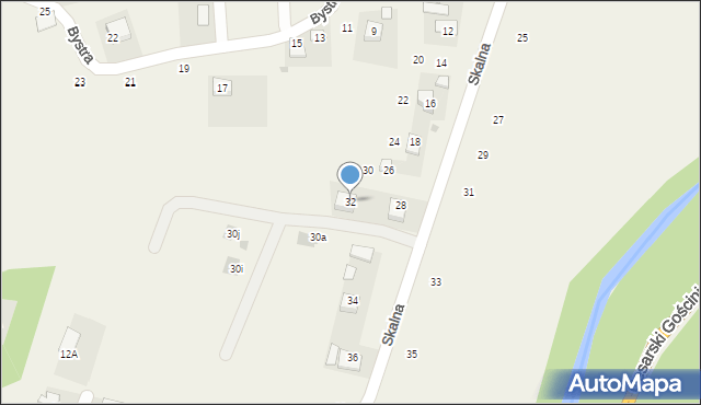 Poręba Spytkowska, Skalna, 32, mapa Poręba Spytkowska