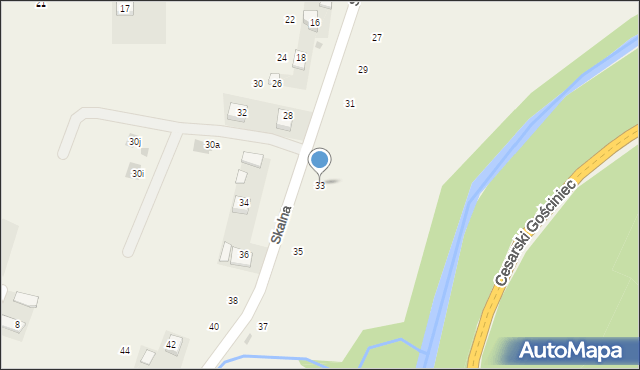 Poręba Spytkowska, Skalna, 33, mapa Poręba Spytkowska
