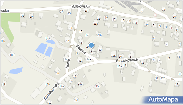 Powidz, Skośna, 2, mapa Powidz