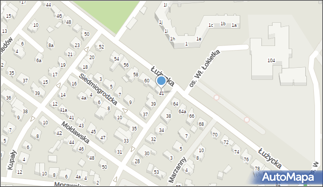 Poznań, Skwierzyńska, 41, mapa Poznania