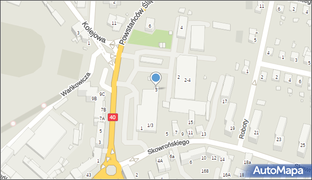 Prudnik, Skowrońskiego, ks., 3, mapa Prudnik